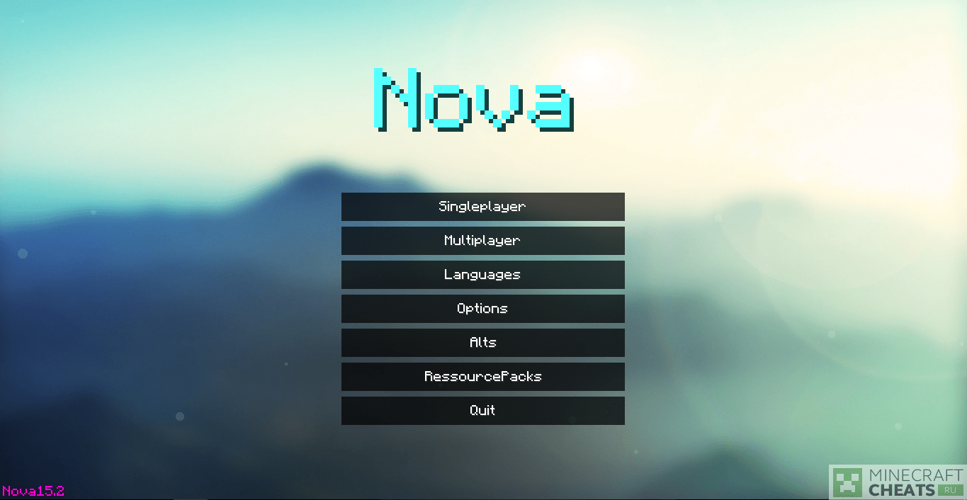 Главное меню чита Nova