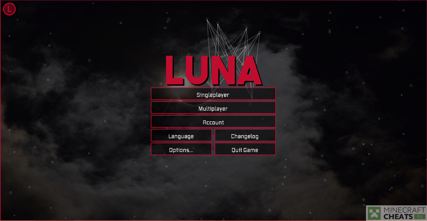 Главное меню чита Luna