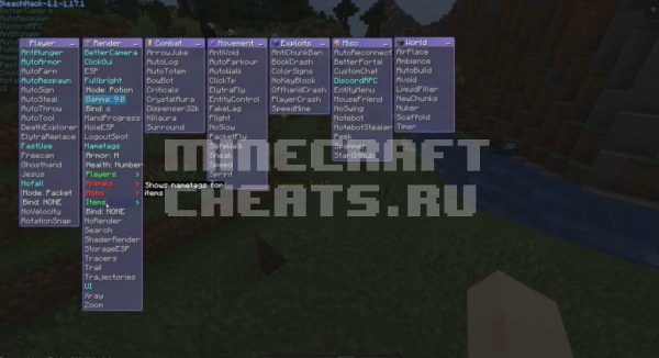 Cheat Bleachhack For Minecraft 1.14.4 &#8211; 1.17.1